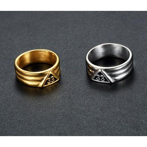 CFBulongs Classic 33rd Degree Scottish Etiquette Masonic Ring Men Women Stainless Steel Gold Silver Color Wedding Band Jewelry
