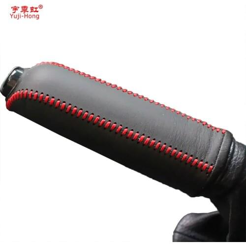 Yuji-Hong Car Handbrake Covers Case for Ford Focus 2009-2013 Auto Handbrake Grips Genuine Leather Cover