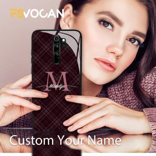 Carbon Fiber Texture Custom Name Phone Case For Xiaomi Redmi POCO Note 9 8 10 Pro 8T 9s X3NFC Personalized Capital Letters Cover