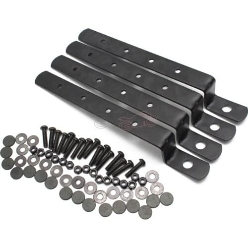 1 Set Black Heavy Duty Motorcycle Hard Soft Saddle Bags Saddlebag Mounting Bracket Kit Universal Fit For Harley Honda Yamaha