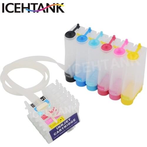 ICEHTANK T0481 - 6 Continuous Ciss Ink Tank For Epson Stylus Photo R220 R300 R300M R320R340 RX500 RX600 RX620 RX640 Printer