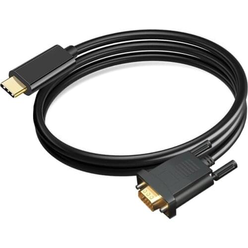 Type-C To VGA Cable 1.8M For Samsung Galaxy S8/S9/S8 Plus/S9 Plus/Note 8 Type-C To VGA Cable For TVs Monitors Projectors