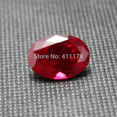 Red stone corundum jewelry oval shape faceted stone beads loose stones for diy making AAA stones bright cut