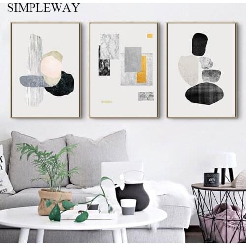 Marble Texture Print Abstract Shape Canvas Poster Simple Contemporary Wall Art Picture Painting Minimalist Home Decoration