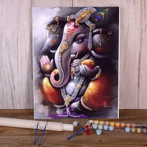 Region Ganesha DIY Painting By Numbers Complete Kit Oil Paints 50*70 Picture By Numbers Photo New Design Crafts Drawing