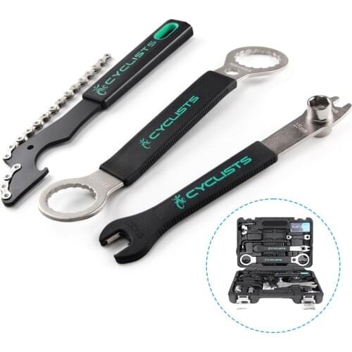 Cyclists CT-K01 Bicycle Service Tool Kit 18 in 1 Box for Crank BB Bottom Bracket Hub Freewheel Pedal Spoke Chain Repair