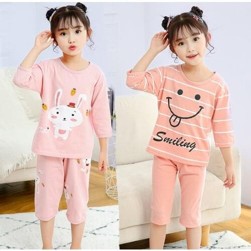 Baby Girl Clothes Cotton Pajamas For Boys Grils Summer Childrens Pajama Sets Short Sleeves Pyjamas Kids Sleepwear Clothing Suit