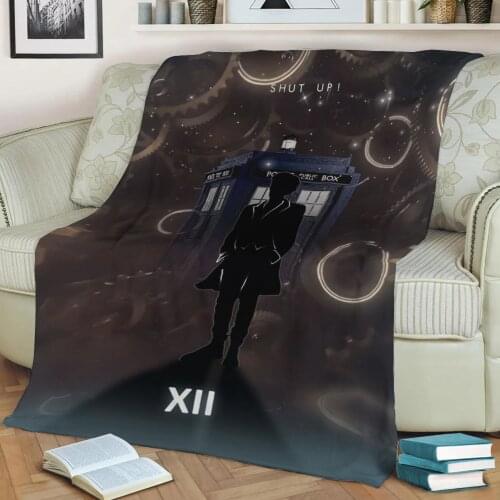 12th Doctor with Tardis 3D Print Plush Blanket Throw On Sofa Home Decor Soft Warmth Washable Nap Blanket Dropshipping