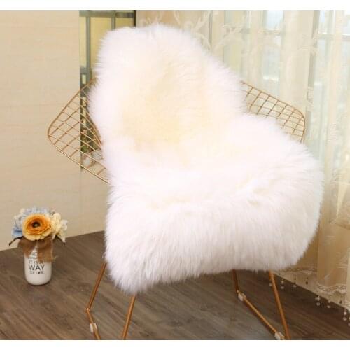 Fur Artificial Sheepskin Hairy Carpet for Living Room Bedroom Rugs Skin Fur Plain Fluffy Area Rug Washable Bedroom Faux wool Mat