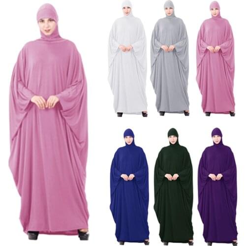 Ramadan Abaya Muslim Women Hooded Maxi Dress Islam Hijab Prayer Full Cover Robe Kaftan Jilbab Arabic Clothing Worship Service