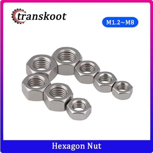 20pcs 30pcs 50pcs DIN934 m1.2 m1.4 m1.6 m2 m2.5 m3 m4 m5 m6 m8 Stainless Steel A2 Hex Hexagon Nut Bolt m2 m2.5 m3 m4 m5 m6 m8