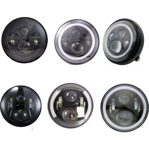 Motorcycle Headlight Led 7'' Projector Halo DRL Light For Farol Phare Cafe Racer Sportster Chopper Road King Yamaha Motorcycle