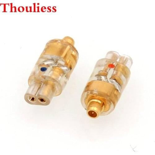 Thouliess pair Gold Plated Headphone Plug for QDC Female to MMCX 0.78mm Male Adapter MMCX 0.78mm to QDC Converter