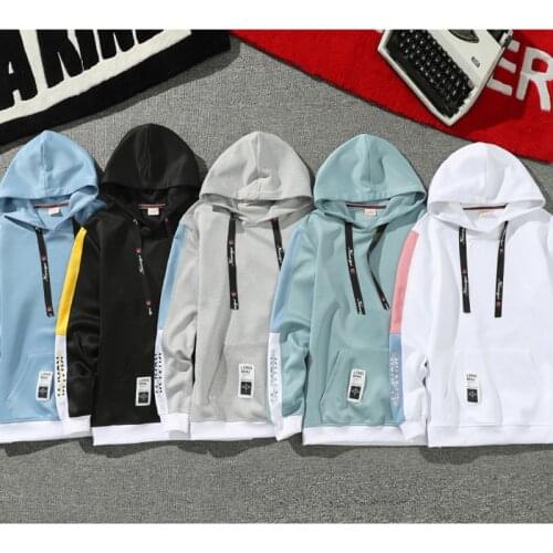 QSuper Spring&Autumn Men Harajuku Sweatshirts Multi-Colors Hoodies Mens Fashion Casual Sweatshirt for Young Men Hoodie Clothing