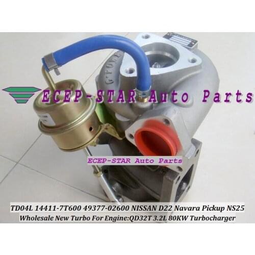 100% NEW TD04L GP14411-7T600 14411-7T600 49377-02600 Turbo Turbocharger For NISSAN D22 Navara Pickup NS25 QD32 QD32T 3.2L 101KW