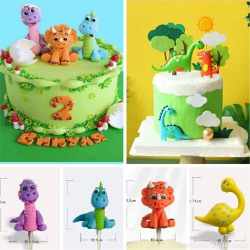 Birthday Dinosaur Cake Topper Boy 1st Cake Party Theme Cake Ceramic Decor Girl Baby Shower Kids Party Dessert Decorating
