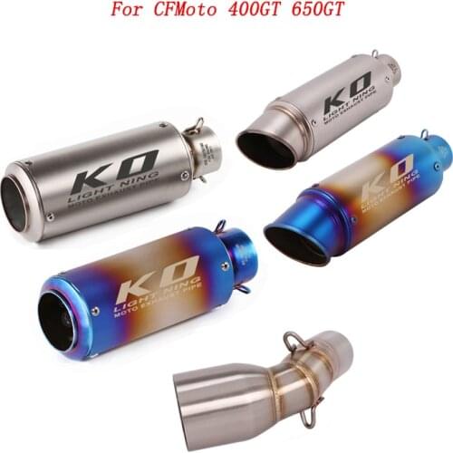 Escape Motorcycle Exhaust Mid Link Pipe And 51mm Muffler Stainless Steel Exhaust System For CFMoto 400GT 650GT All Years