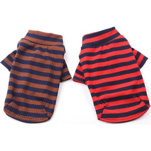 Winter Pet Warm Coats Jacket Stripe Dog Knit Breathable Sweater for Small Dogs Chihuahua Yorkshire Clothing Dog Coat Clothes