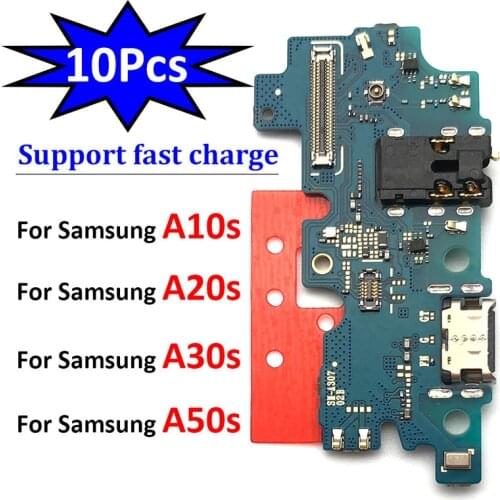 10Pcs USB Charging Port Mic Microphone Dock Connector Board Flex Cable For Samsung A10S A20S A30S A50S A107 A207 A307 A70s A12