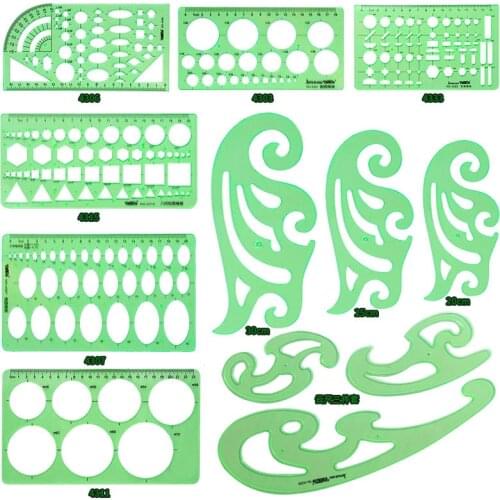 12/17 Pcs/set Rulers Architect Multi Purpose Drawing Template Set House Plan Interior Design and Furniture Drafting Tool Ruler