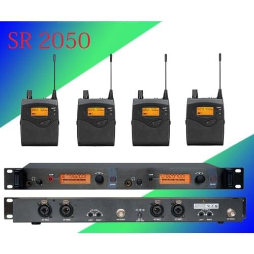 4 Pack Receivers + Wireless In Ear Monitor System, Professional Dual Channels Transmitter SR 2050 IEM