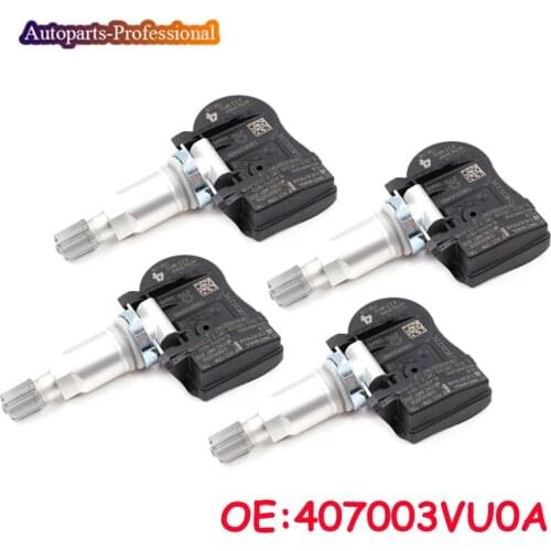 4 pcs/lot 407003VU0A For Nissan NOTE QASHQAI TIIDA Hatchback X-T Renault ESPACE V KOLEOS Car TPMS Tire Pressure Sensor 433MHZ