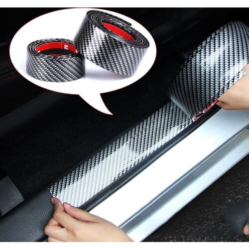 5D Carbon Fiber Rubber Styling Car Sticker Door Sill Protector Goods For KIA Toyota BMW Audi Mazda Ford Hyundai JEEP Car Sticker