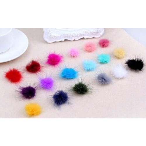 70pcs Geniune colorful Mink Fur Ball 25-30mm Genuine selected Mink Fur Balls for hair clip center, accessories