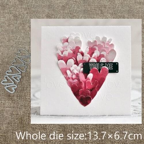 New Design Craft Metal stencil mold Cutting Dies 8pcs heart decoration scrapbook die cuts Album Paper Card Craft Embossing