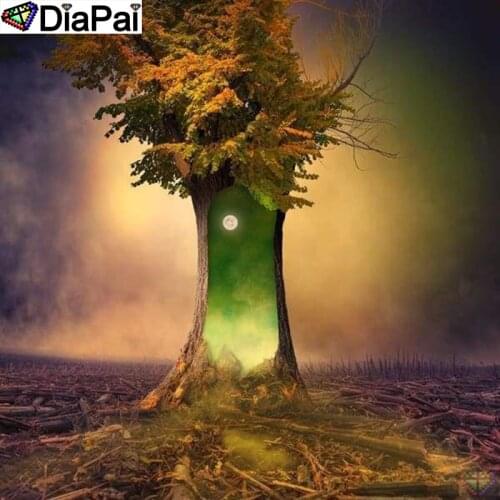 DiaPai 5D DIY Diamond Painting 100% Full Square/Round Drill "Tree moon scenery" Diamond Embroidery Cross Stitch 3D Decor A24020