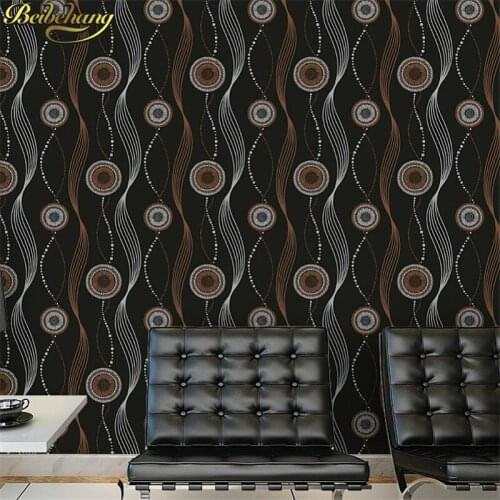 Beibehang Modern Black circle curve papel de parede 3D wallpaper for Living room bedroom wall paper roll Luxury home decoration