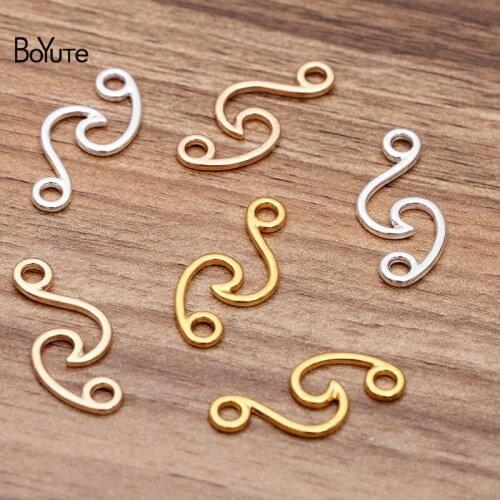 BoYuTe (100 Pieces/Lot) 31*14MM Metal Alloy S Connector Charms DIY Jewelry Accessories Hand Made Materials