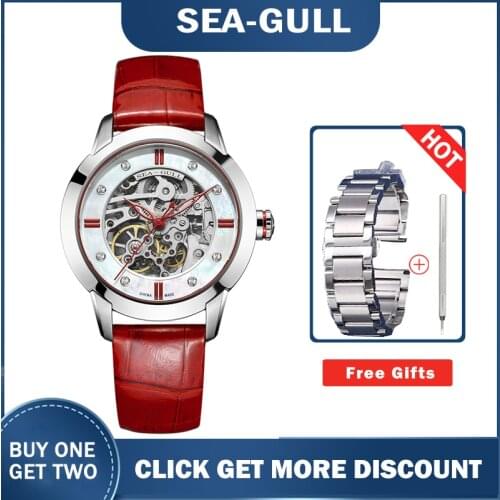 2021 New Seagull Watches Female simple temperament hollow rhinestone automatic mechanical watch women 819.17.1029KL