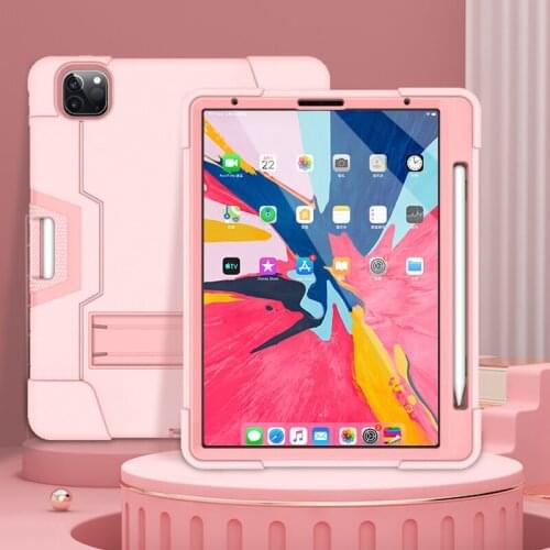 Case For iPad Pro 11" 2018 2020 Tablet Cover With Pen Slot TPU Anti-fall Capa Safe Silicone Protection Soft Shell Bracket Funda