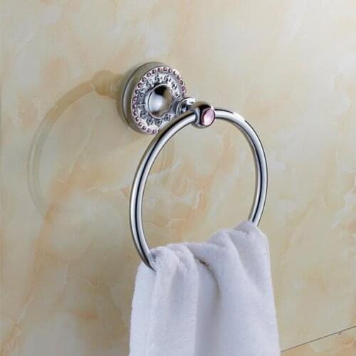 Bathroom crystal chrome finish Towel Ring Solid Brass Copper Bathroom towel bar Accessories Products ,Towel Holder,Towel bar