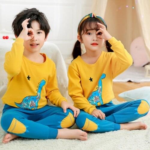 Childrens Pajamas Warm Baby Girls Boys Clothes Cartoon Pyjamas Kids Sleepwear Long Sleeve Tops+Pants 2Pcs Pijamas Infantil