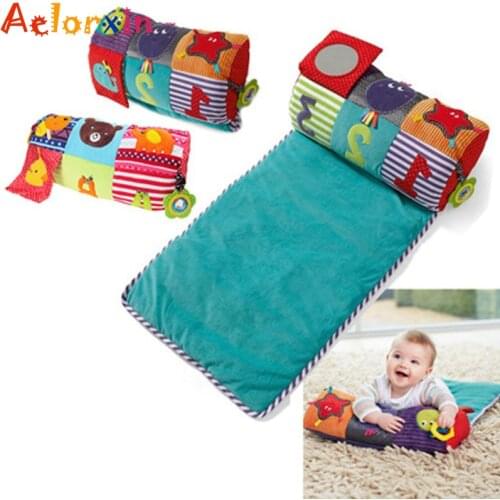 Rattle Teether Mirror Toy Developing Puzzles Mat Infant Baby Mat Portable Foldable Baby Climbing Pad Baby Play Mat Game Blanket