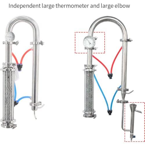 HOOLOO Household Stainless Steel Distillation Tower With Parrot Beak Distillation Column Distiller Brewing Equipment
