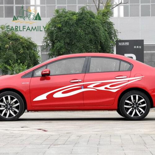 EARLFAMILY 200cm x 24cm Kit Decals Car Sport Stripe Graphics Racing Door Car Stickers Auto Motor Vinyl Sticker Car Accessories