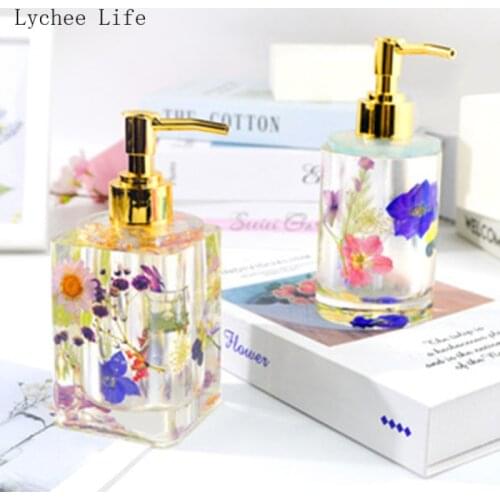 Lychee Life Perfume Bottle Sanitizer Silicone Mold DIY Epoxy Resin Glue Storage Mold Set Household Soap Box Home Decoration