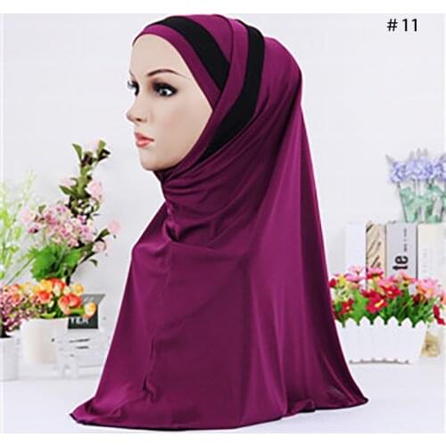 2 Piece Amira Hijab Women Islamic Head Scarves 2 In 1 Hijab Scarf Muslim Hijabs Islamic Scarves Striped Shawl Jersey Turbans