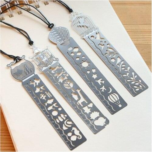 Kawaii Creative Horse Birdcage Metal Bookmark Ruler for Student Cute Kids Gift School Office Supplies Book Accessories