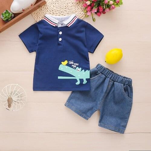 Baby boys summer clothes sets kids cotton tops+shorts 2pcs tracksuits wedding outfits for bebe boys children fashion suits 1 2Y