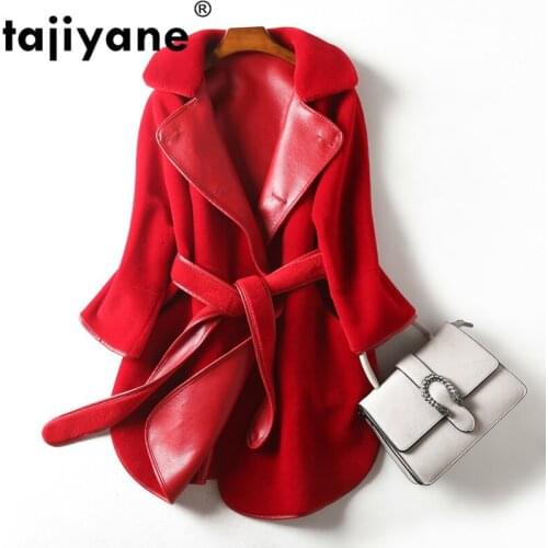 PU Jacket Leather 2021 Winter Coat Women Tops Real Fur Coat Double-faced Fur Wool Jacket Coats Double-sided Wear Plus size ZT424
