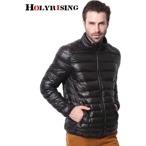 Holyrising Ultralight Men 90% White Duck Down Jackets Casual Winter men coat Outdoors Collar Winter Parka Coat S-4XL 18379-5