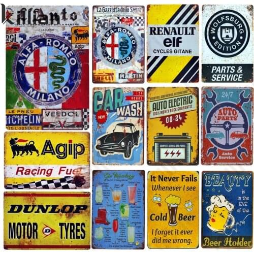 Retro Metal Plaque Garage Advertising Metal Poster Bar Underground Garage Decoration Beer Metal Plate Metal Painting Club Decor