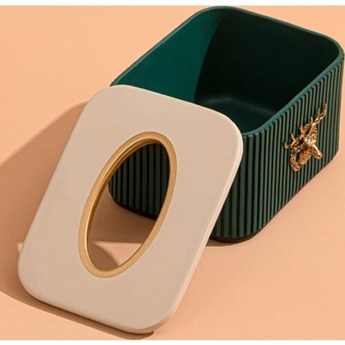 Cute Storage Square Tissue Box Container Animal Toilet Baby Wipes Case Marble Rolling Tray Porta Tovaglioli Home Storage BY50ZJ