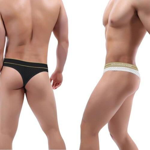 Sexy Mens Underwear Jockstrap Cotton Mesh Thong Men Underpants Gay Slip Sissy Thongs Breathable Cueca Low Waist Bikini OR6105