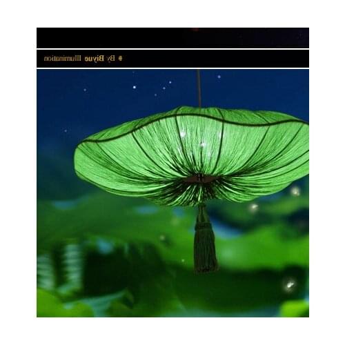 New Chinese Cloth Creative Modern Pendant Lamp Living Room Lights Restaurant D70cm luminaire suspendu