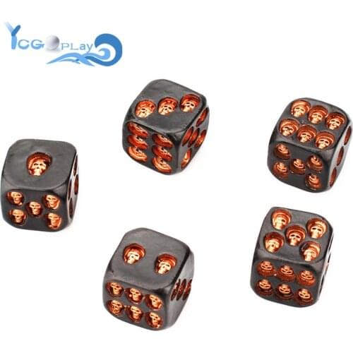 Upgrade 5pcs/set 18mm Creative Skull Bones Dice Funny Bar Board Games for Festivals and Parties 6 Sided Resin Skeleton Dice Set